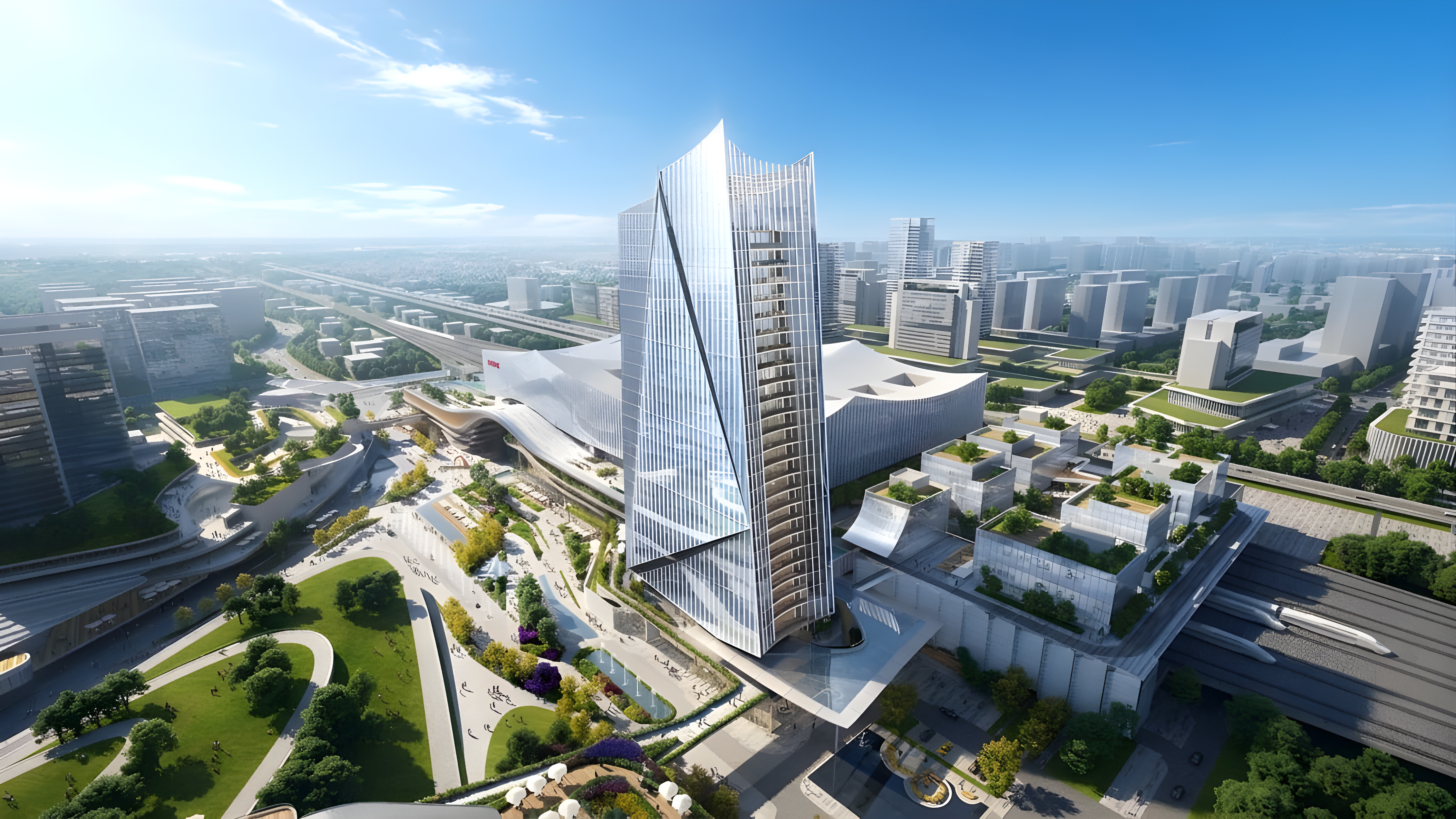 钱塘高铁新城未来产业社区一期(塔楼上盖)效果图